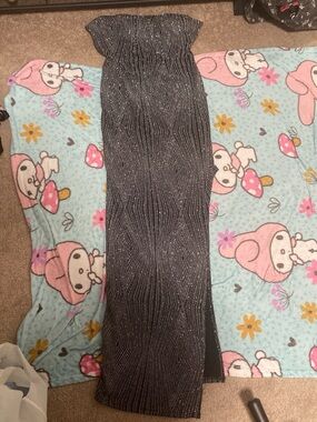 Sparkle Black Strapless Evening Maxi Skirt